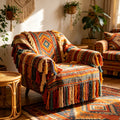 Boho Tassel Fabric Accent Chair