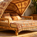 Resort-Style Boho Rattan Outdoor Daybed Sun Lounger