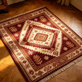 Oversize Moroccan Handwoven Wool Totem Rug