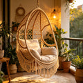 Rattan Tassel Hanging Fabric Swing Chair