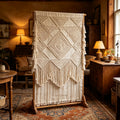 Linen Tassel Room Divider Screen