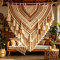 Exotic Boho Woven Tassel Large Wall Tapestry Art